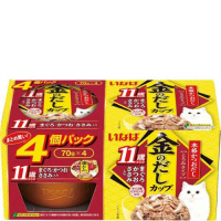 いなば 金のだしカップ 11歳からのまぐろ・かつお・ささみ入り 70g×4個パック