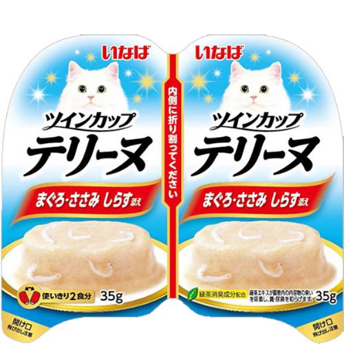 いなば ツインカップ テリーヌ まぐろ・ささみ しらす添え （35g×2個パック）×8コ