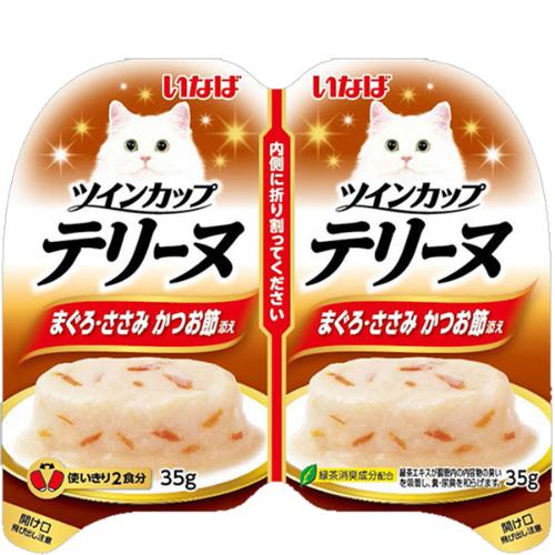 いなば ツインカップ テリーヌ まぐろ・ささみ かつお節添え （35g×2個パック）×8コ