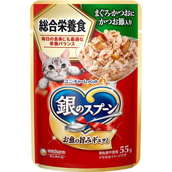 銀のスプーン パウチ 総合栄養食 まぐろ・かつおにかつお節入り 55g×16コ