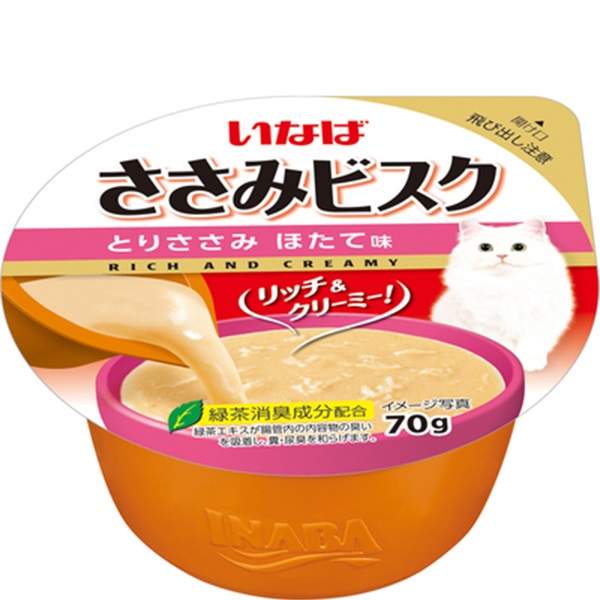 いなば ささみビスク カップ とりささみ ほたて味 70g×6コ