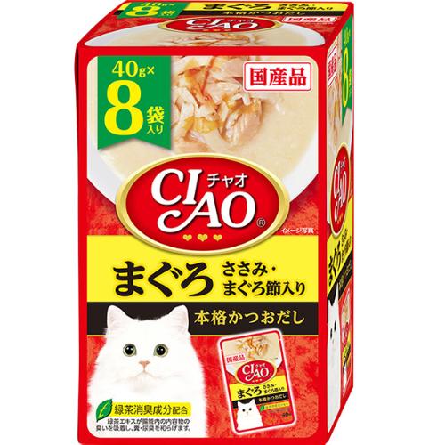 チャオ パウチ まぐろ ささみ・まぐろ節入り 40g×8袋入り