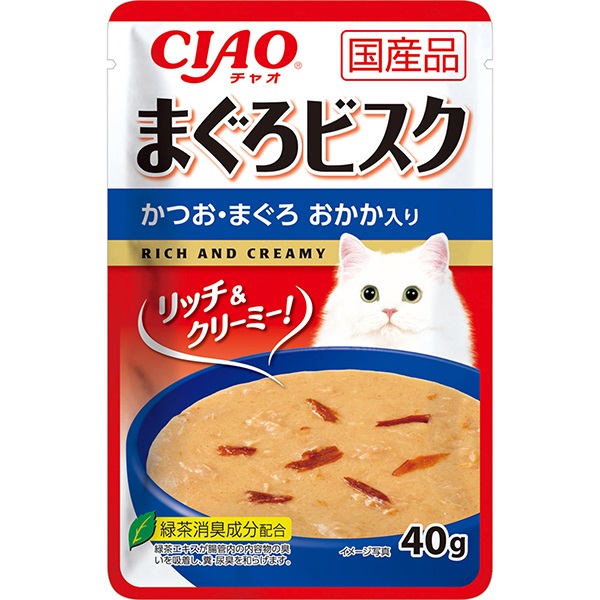 チャオ まぐろビスク パウチ かつお・まぐろ おかか入り 40g×16コ