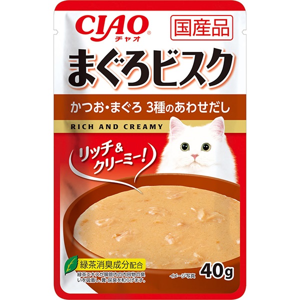 チャオ まぐろビスク パウチ かつお・まぐろ 3種のあわせだし 40g×16コ