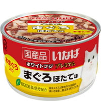 いなば ホワイトフジ プレミアム まぐろ ほたて味 150g×24缶