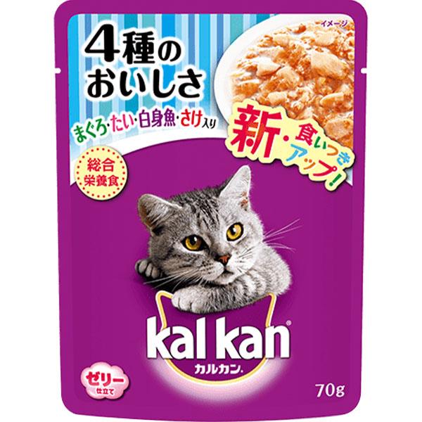 【なくなり次第終了】【あす宅】カルカン パウチ 4種のおいしさ まぐろ・たい・白身魚・さけ入り 70g×16コ