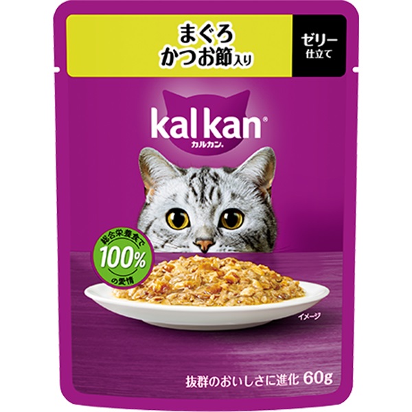 【あす宅】カルカン パウチ ゼリー仕立て まぐろ かつお節入り 60g×12コ