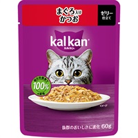 【あす宅】カルカン パウチ ゼリー仕立て まぐろ入りかつお 60g×12コ