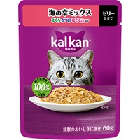 【あす宅】カルカン パウチ ゼリー仕立て 海の幸ミックス まぐろ・かつお・ほたてだし入り 60g×12コ