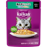 【あす宅】カルカン パウチ ゼリー仕立て 海の幸ミックス まぐろ・さけ・ほたてだし入り 60g×12コ