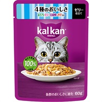 【あす宅】カルカン パウチ ゼリー仕立て 4種のおいしさ まぐろ・たい・白身魚・さけ入り 60g×12コ