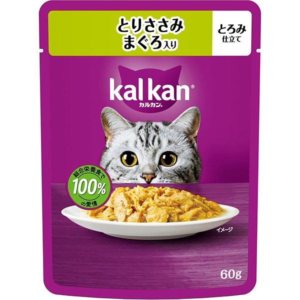 【あす宅】カルカン パウチ とろみ仕立て とりささみ まぐろ入り 60g×12コ