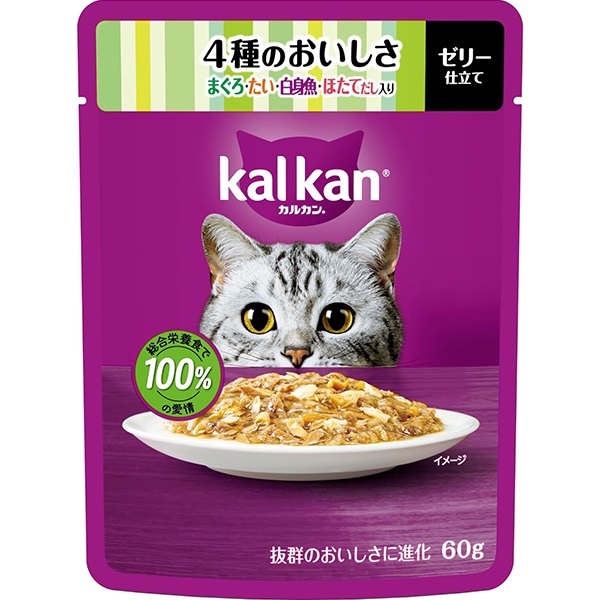 カルカン パウチ ゼリー仕立て 4種のおいしさ まぐろ・たい