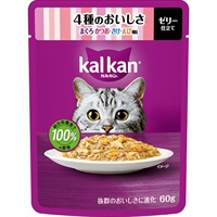 【あす宅】カルカン パウチ ゼリー仕立て 4種のおいしさ まぐろ・かつお・さけ・えび風味 60g×12コ