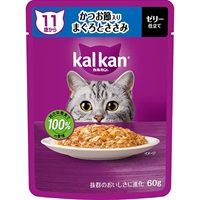 【あす宅】カルカン パウチ ゼリー仕立て 11歳から かつお節入りまぐろとささみ 60g×12コ