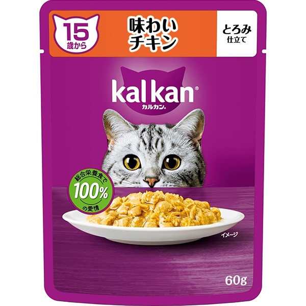 【あす宅】カルカン パウチ ゼリー仕立て 15歳から 味わいチキン 60g×12コ