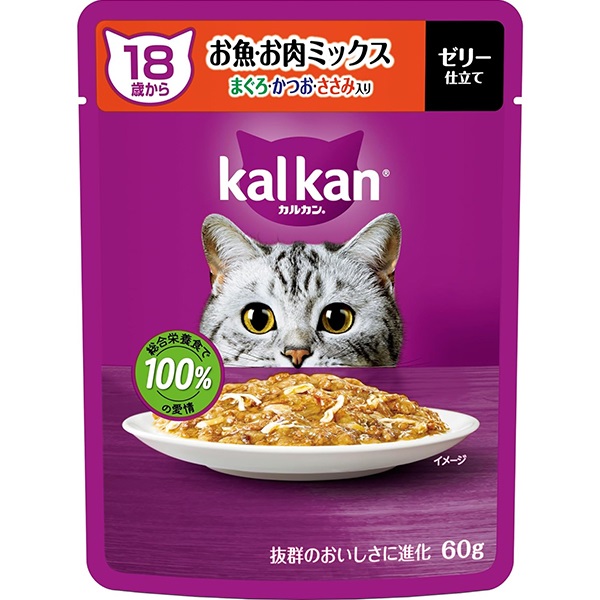 カルカン パウチ ゼリー仕立て 18歳から お魚・お肉ミックス