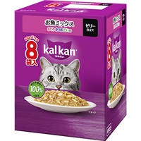 【あす宅】カルカン パウチ ゼリー仕立て お魚ミックス まぐろ・かつお・たい入り 60g×8袋入