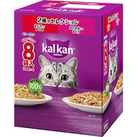 【あす宅】カルカン パウチ ゼリー仕立て 2種のセレクション まぐろ入りかつお/かにかま入りまぐろ 60g×8袋入