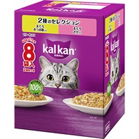 【あす宅】カルカン パウチ ゼリー仕立て 2種のセレクション まぐろ かつお節入り/まぐろ さけ入り 60g×8袋入
