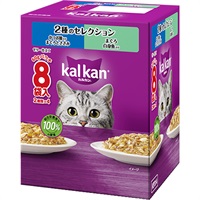 【あす宅】カルカン パウチ ゼリー仕立て 2種のセレクション かつお節入りまぐろとささみ/まぐろ 白身魚入り 60g×8袋入