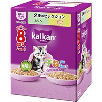 【あす宅】カルカン パウチ ゼリー仕立て 子ねこ用 2種のセレクション まぐろ/まぐろ たい入り 60g×8袋入