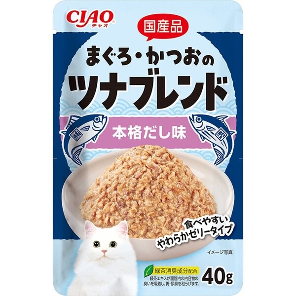 チャオ まぐろ・かつおのツナブレンド パウチ 本格だし味 40g×16コ
