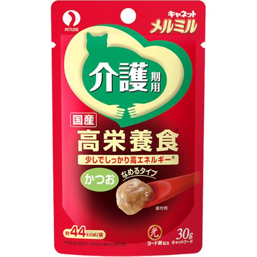 シニア猫用のなめるタイプの総合栄養食。腎臓と心臓の健康維持に配慮し、少量でしっかり栄養補給できる高エネルギー設計。＜総合栄養食＞【保証分析値】粗たんぱく質：6％以上、粗脂肪：4.5％以上、粗繊維：0.