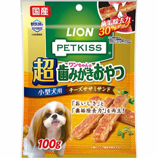 ペットキッス ワンちゃんの超歯みがきおやつ チーズササミサンド 100g