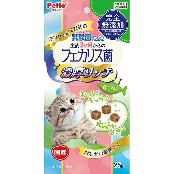 ネコちゃんのための乳酸菌のちから 生後3ヶ月からのフェカリス菌 濃厚リッチ かつお 25g