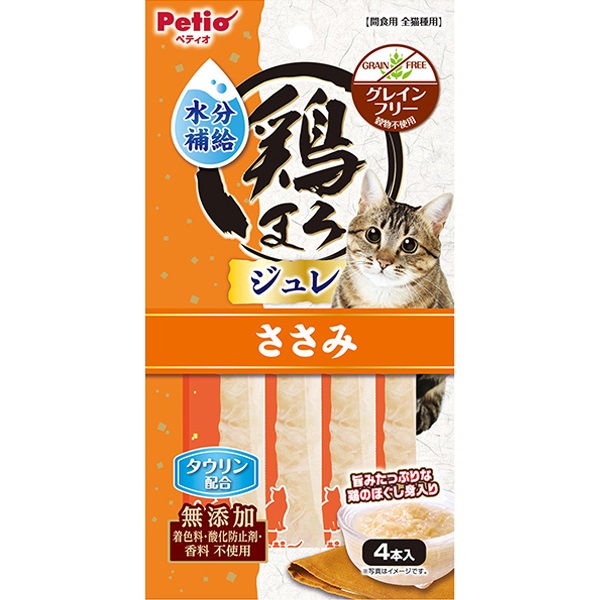 鶏まろ ねこちゃんの水分補給ジュレスティック ささみ 4本入