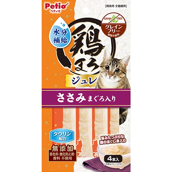 鶏まろ ねこちゃんの水分補給ジュレスティック ささみ まぐろ入り 4本入