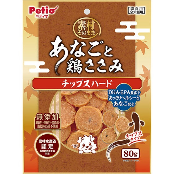 素材そのまま あなごと鶏ささみ チップスハード 80g