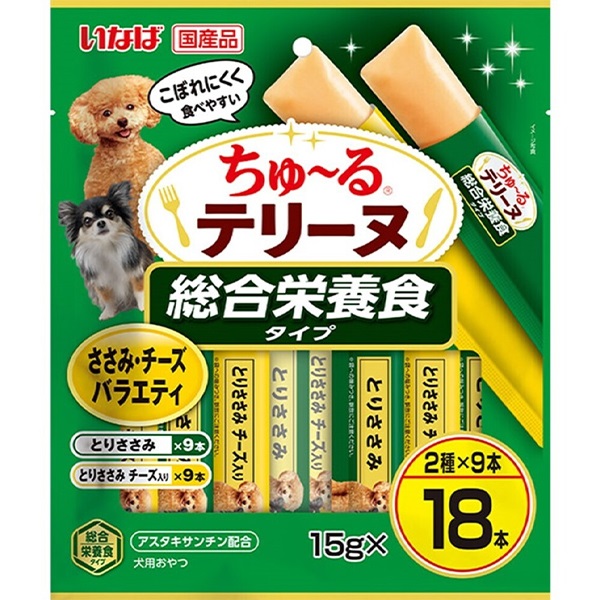 いなば ちゅ～るテリーヌ 総合栄養食タイプ ささみ・チーズバラエティ 15g×18本入り［ちゅーる］