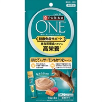 【あす宅】ピュリナワン キャット 健康免疫サポート 総合栄養食バランス 高栄養 ほたて入りサーモン＆かつおペースト 14g×4本