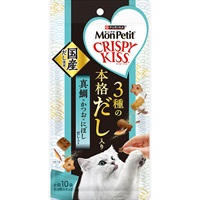 【あす宅】モンプチ クリスピーキッス 3種の本格だし入り 真鯛×かつお×にぼしだし入り 30g