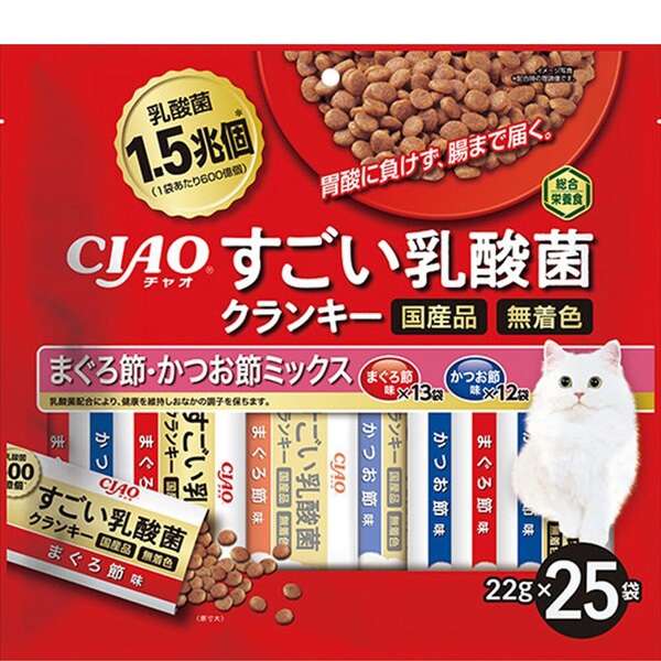 チャオ すごい乳酸菌 クランキー まぐろ節・かつお節ミックス 22g×25袋