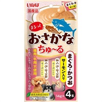 いなば まるっとおさかなちゅ～る まぐろ・かつお サーモン 14g×4本［ちゅーる］