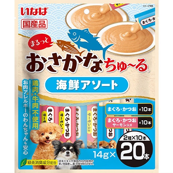 いなば まるっとおさかなちゅ～る 海鮮アソート 14g×20本入り［ちゅーる］