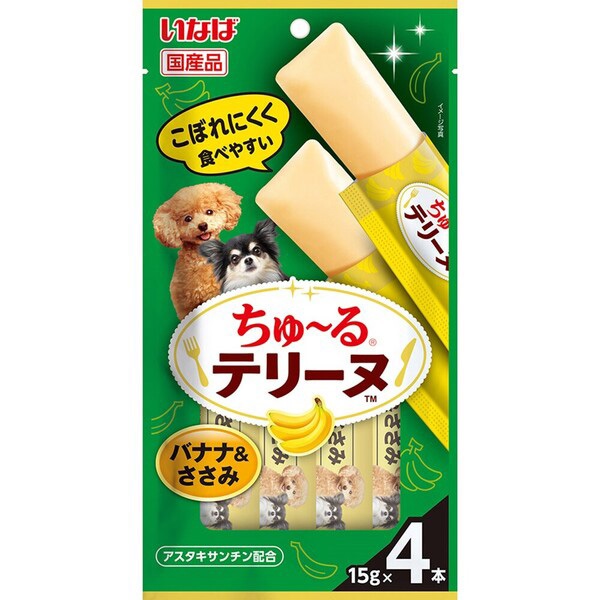 いなば ちゅ～るテリーヌ バナナ＆ささみ 15g×4本［ちゅーる］