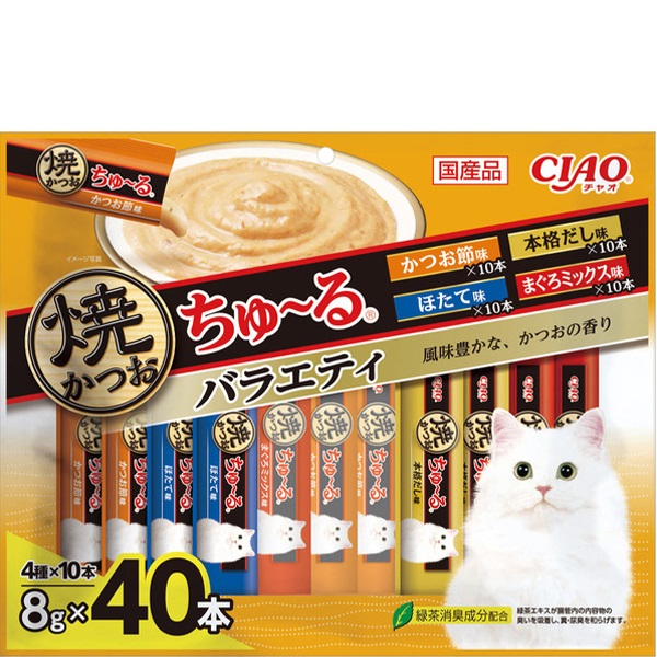 チャオ 焼かつおちゅ～る バラエティ 8g×40本 ［ちゅーる］