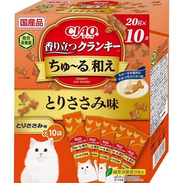 チャオ 香り立つクランキー ちゅ～る和え とりささみ味 20g×10袋［ちゅーる］