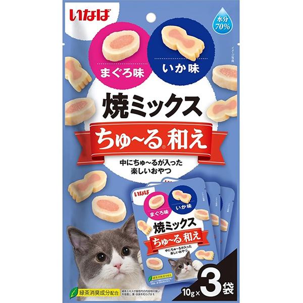 焼ミックス ちゅ～る和え まぐろ味といか味 10g×3袋 ［ちゅーる］