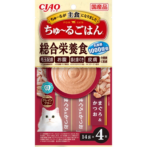 チャオ ちゅ～るごはん まぐろ＆かつお 14g×4本 ［ちゅーる］