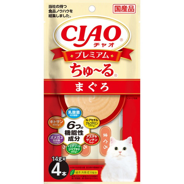 チャオ プレミアムちゅ～る まぐろ 14g×4本 ［ちゅーる］
