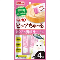 チャオ ピュアちゅ～る まぐろ＆贅沢サーモン 14g×4本 ［ちゅーる］