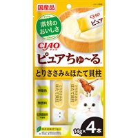 チャオ ピュアちゅ～る とりささみ＆ほたて貝柱 14g×4本 ［ちゅーる］
