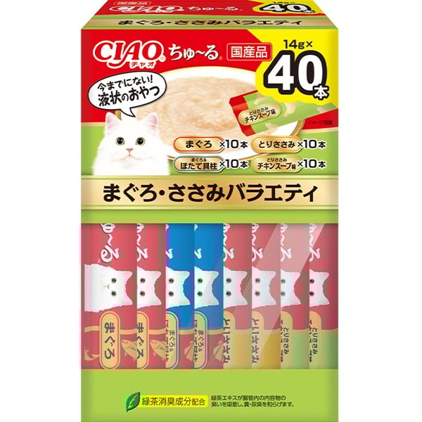 チャオ ちゅ～る まぐろ・ささみバラエティBOX 14g×40本 ［ちゅーる］