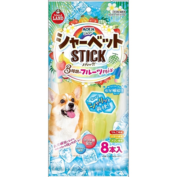 アクアチャージ シャーベットスティック りんご・バナナ・メロン風味 8本入