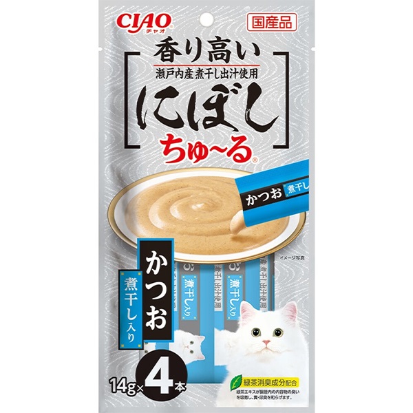 チャオ にぼしちゅ～る かつお 煮干入り 14g×4本 ［ちゅーる］